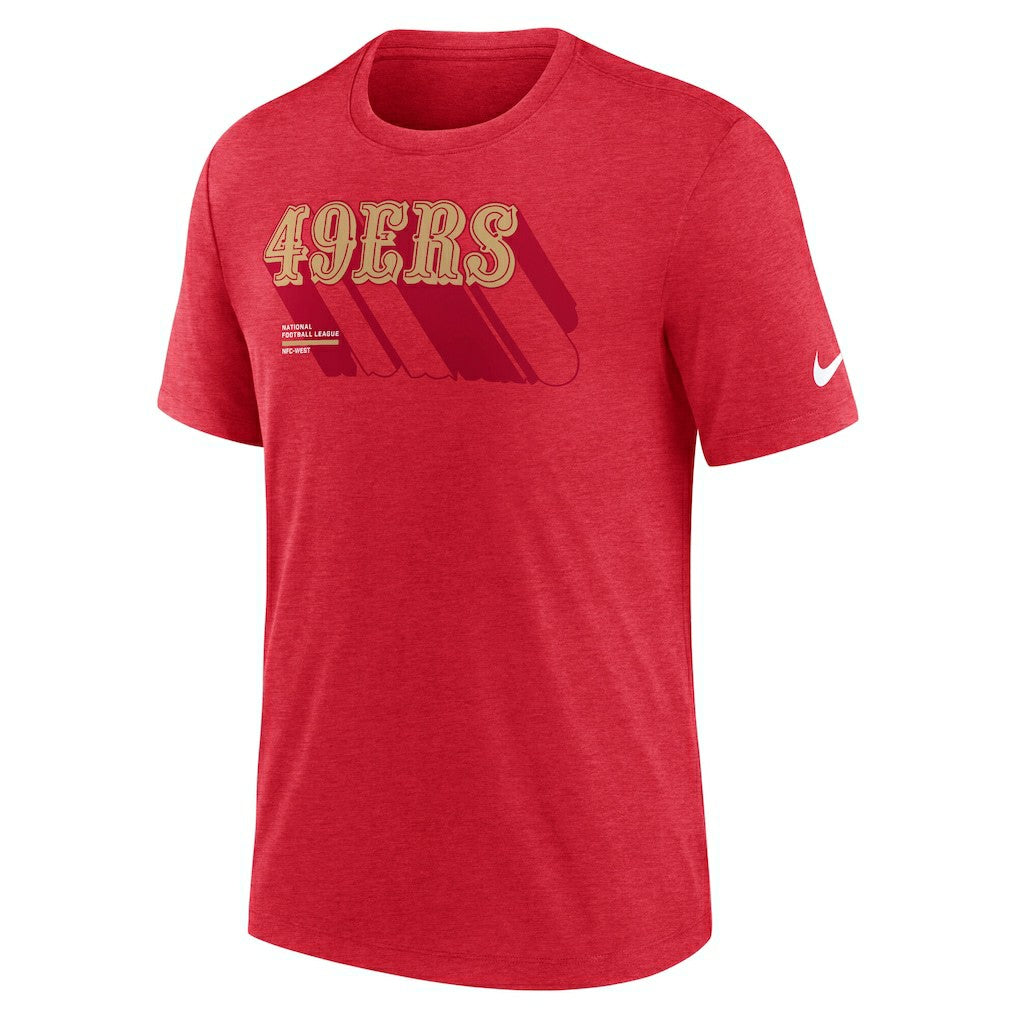 San Francisco 49ers Long Pass Tri-Blend T-Shirt - Heather Scarlet | Nike discount