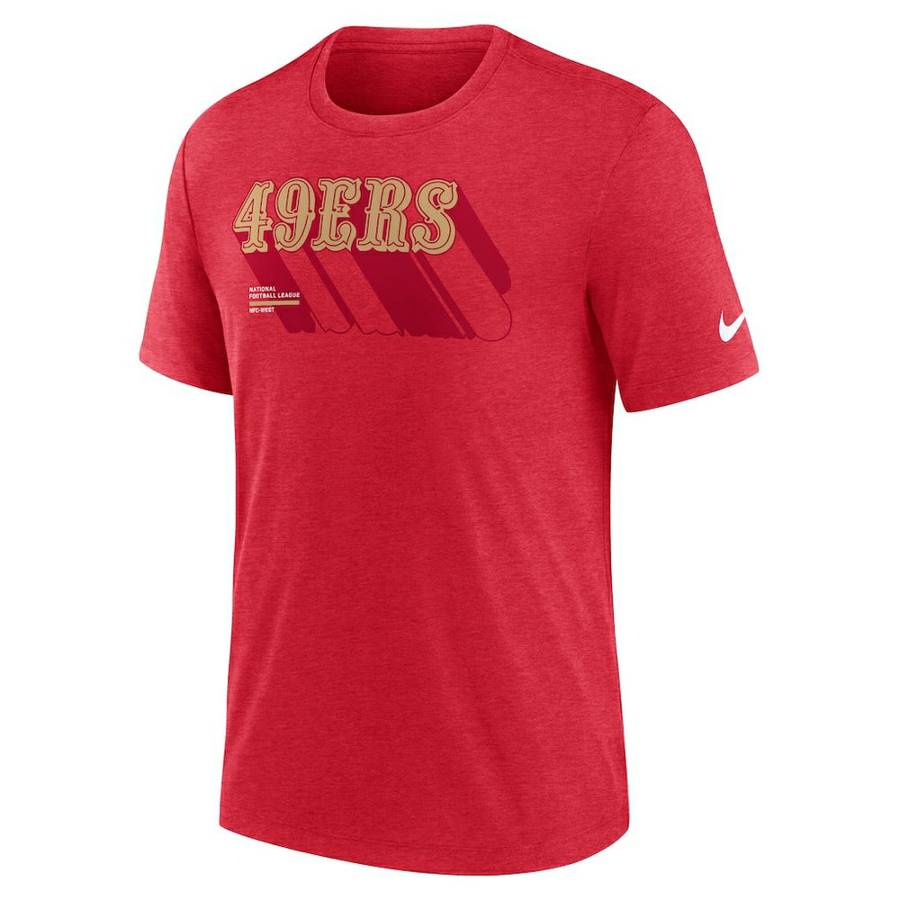 San Francisco 49ers Long Pass Tri-Blend T-Shirt - Heather Scarlet | Nike discount