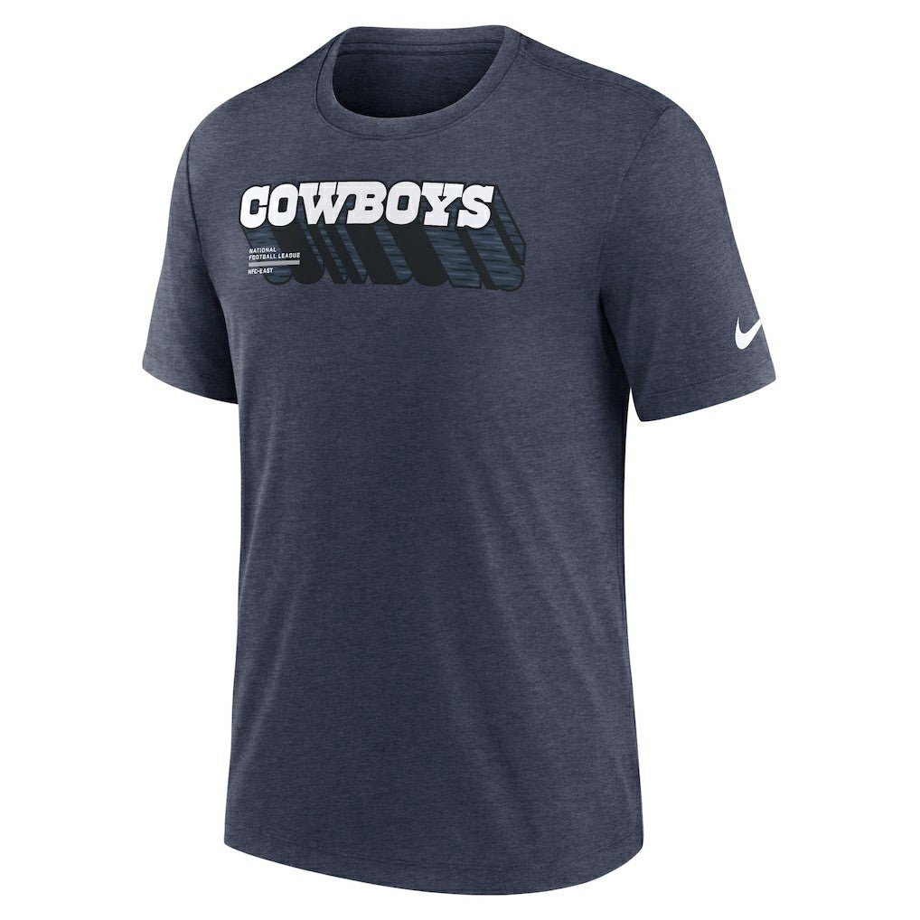 Dallas Cowboys Long Pass Tri-Blend T-Shirt - Heather Navy | Nike for sale