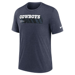Dallas Cowboys Long Pass Tri-Blend T-Shirt - Heather Navy | Nike for sale