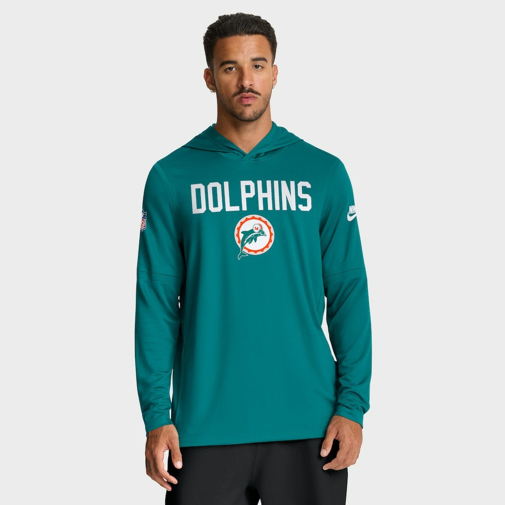 Miami Dolphins Big & Tall Alt Pack Dri-FIT Long Sleeve Hoodie T-Shirt  - Aqua | Nike for sale