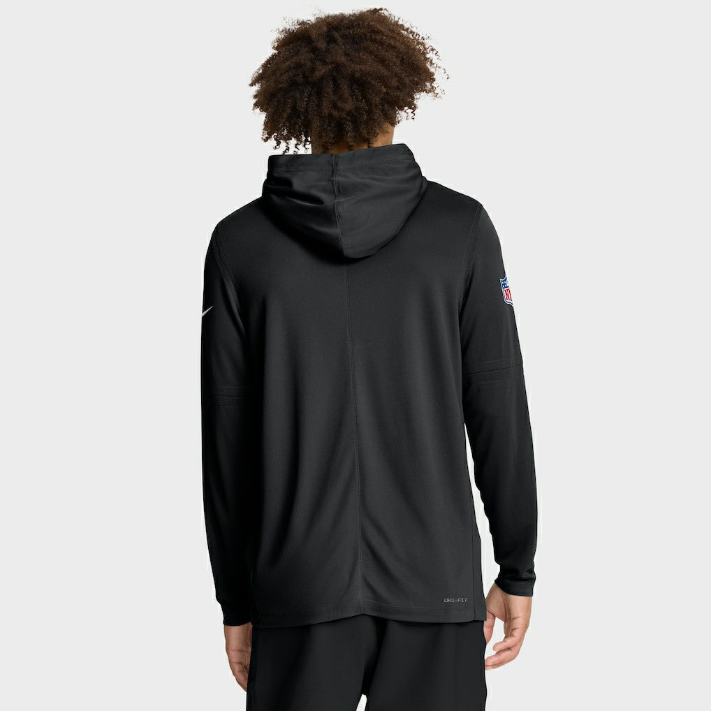Las Vegas Raiders Big & Tall Sideline Dri-FIT Long Sleeve Hoodie T-Shirt - Black | Nike outlet