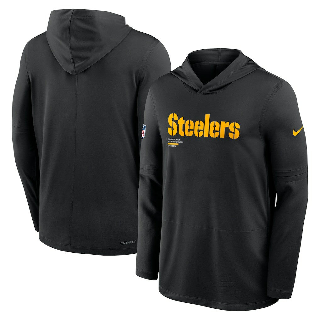 Pittsburgh Steelers Big & Tall Sideline Dri-FIT Long Sleeve Hoodie T-Shirt - Black | Nike outlet
