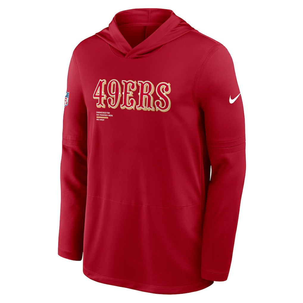 San Francisco 49ers Big & Tall Sideline Dri-FIT Long Sleeve Hoodie T-Shirt - Scarlet | Nike on sale