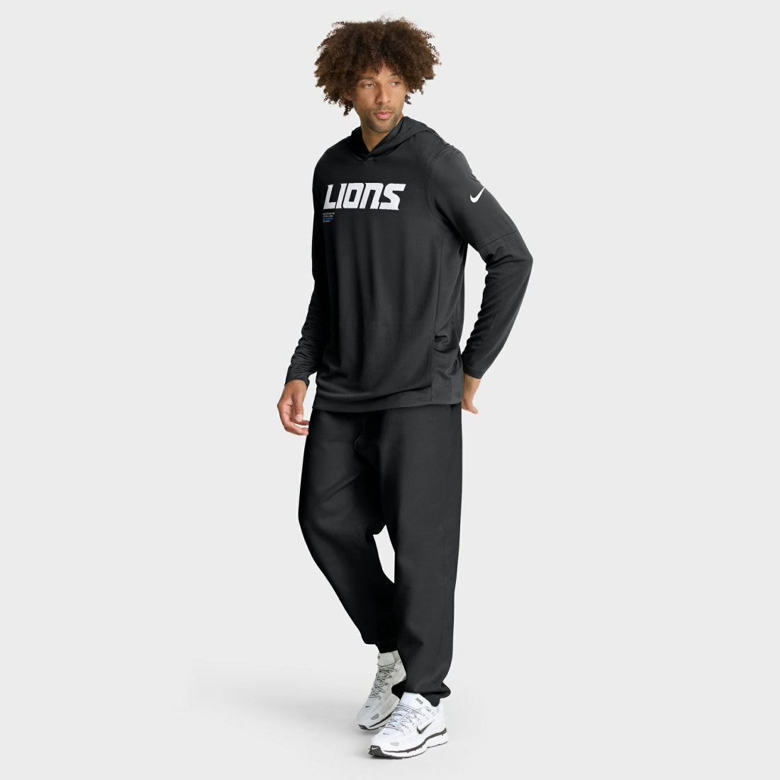 Detroit Lions Big & Tall Sideline Dri-FIT Long Sleeve Hoodie T-Shirt - Black | Nike discount