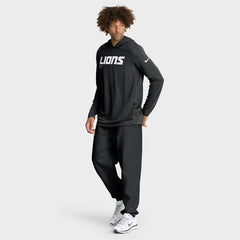 Detroit Lions Big & Tall Sideline Dri-FIT Long Sleeve Hoodie T-Shirt - Black | Nike discount
