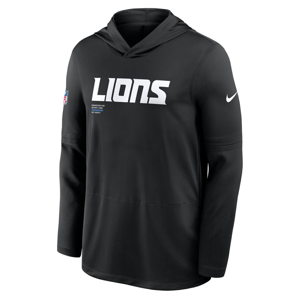 Detroit Lions Big & Tall Sideline Dri-FIT Long Sleeve Hoodie T-Shirt - Black | Nike discount