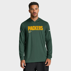 Green Bay Packers Big & Tall Sideline Dri-FIT Long Sleeve Hoodie T-Shirt - Green | Nike on sale