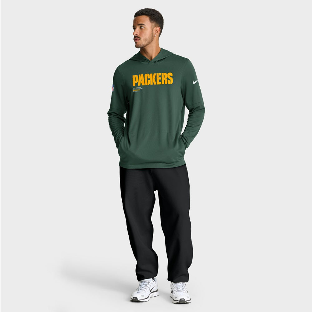 Green Bay Packers Big & Tall Sideline Dri-FIT Long Sleeve Hoodie T-Shirt - Green | Nike on sale