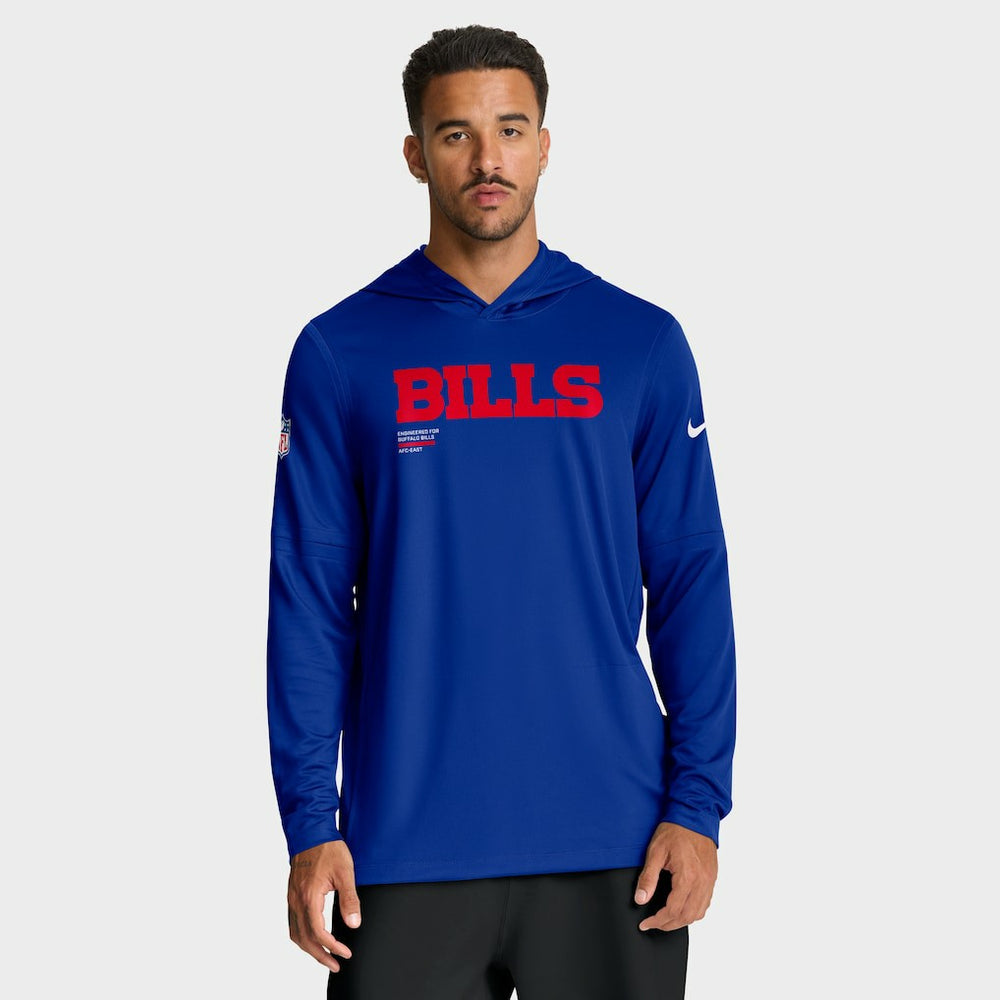 Buffalo Bills Big & Tall Sideline Dri-FIT Long Sleeve Hoodie T-Shirt - Royal | Nike outlet