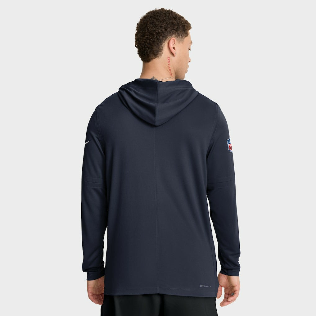 Chicago Bears Big & Tall Sideline Dri-FIT Long Sleeve Hoodie T-Shirt - Navy | Nike for sale