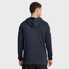Chicago Bears Big & Tall Sideline Dri-FIT Long Sleeve Hoodie T-Shirt - Navy | Nike for sale
