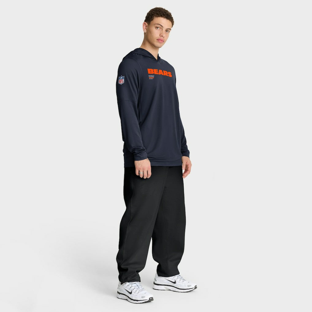 Chicago Bears Big & Tall Sideline Dri-FIT Long Sleeve Hoodie T-Shirt - Navy | Nike for sale