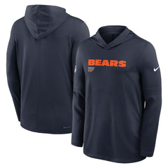 Chicago Bears Big & Tall Sideline Dri-FIT Long Sleeve Hoodie T-Shirt - Navy | Nike for sale