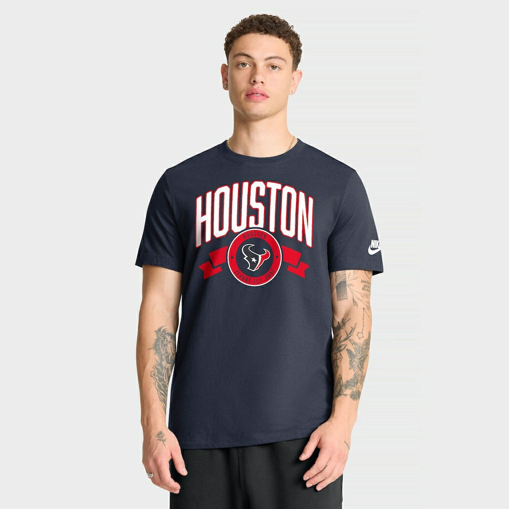 Houston Texans Rewind Front and Back Hit Essential T-Shirt - Navy | Nike on sale