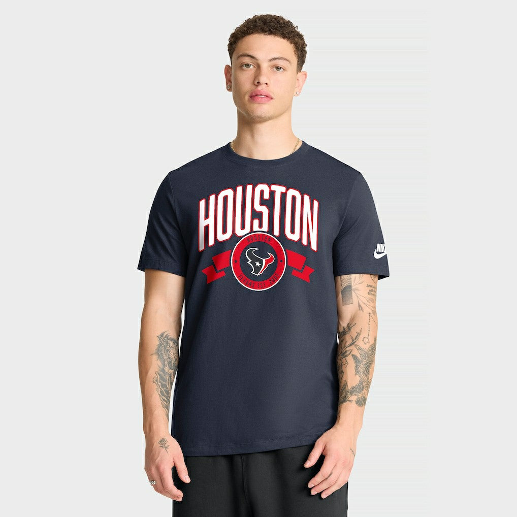 Houston Texans Rewind Front and Back Hit Essential T-Shirt - Navy | Nike on sale