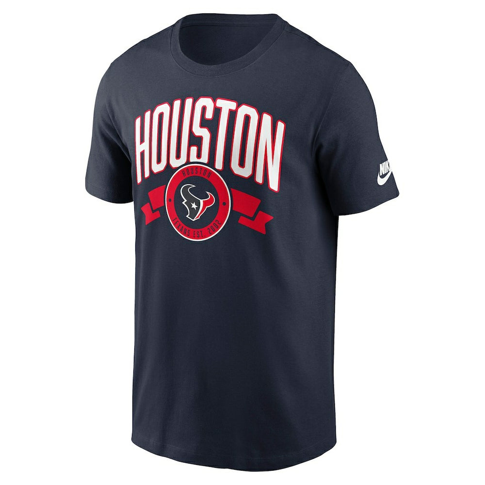 Houston Texans Rewind Front and Back Hit Essential T-Shirt - Navy | Nike on sale