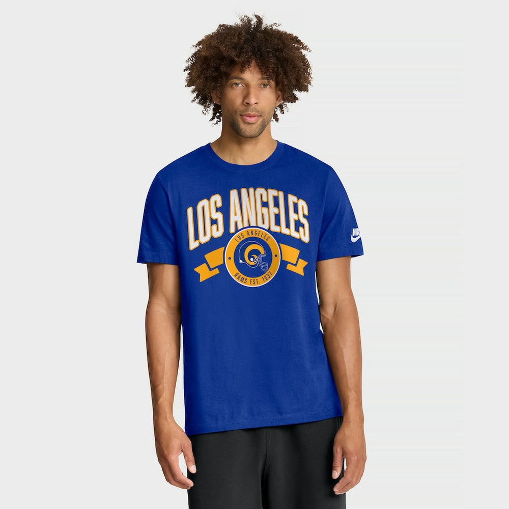 Los Angeles Rams Rewind Front and Back Hit Essential T-Shirt - Royal | Nike on sale