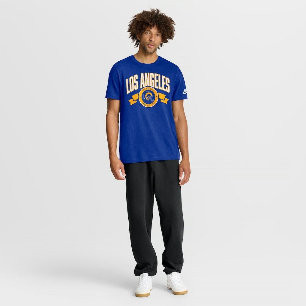 Los Angeles Rams Rewind Front and Back Hit Essential T-Shirt - Royal | Nike on sale