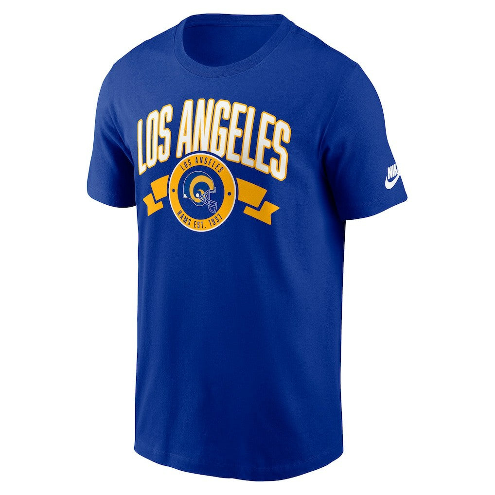 Los Angeles Rams Rewind Front and Back Hit Essential T-Shirt - Royal | Nike on sale