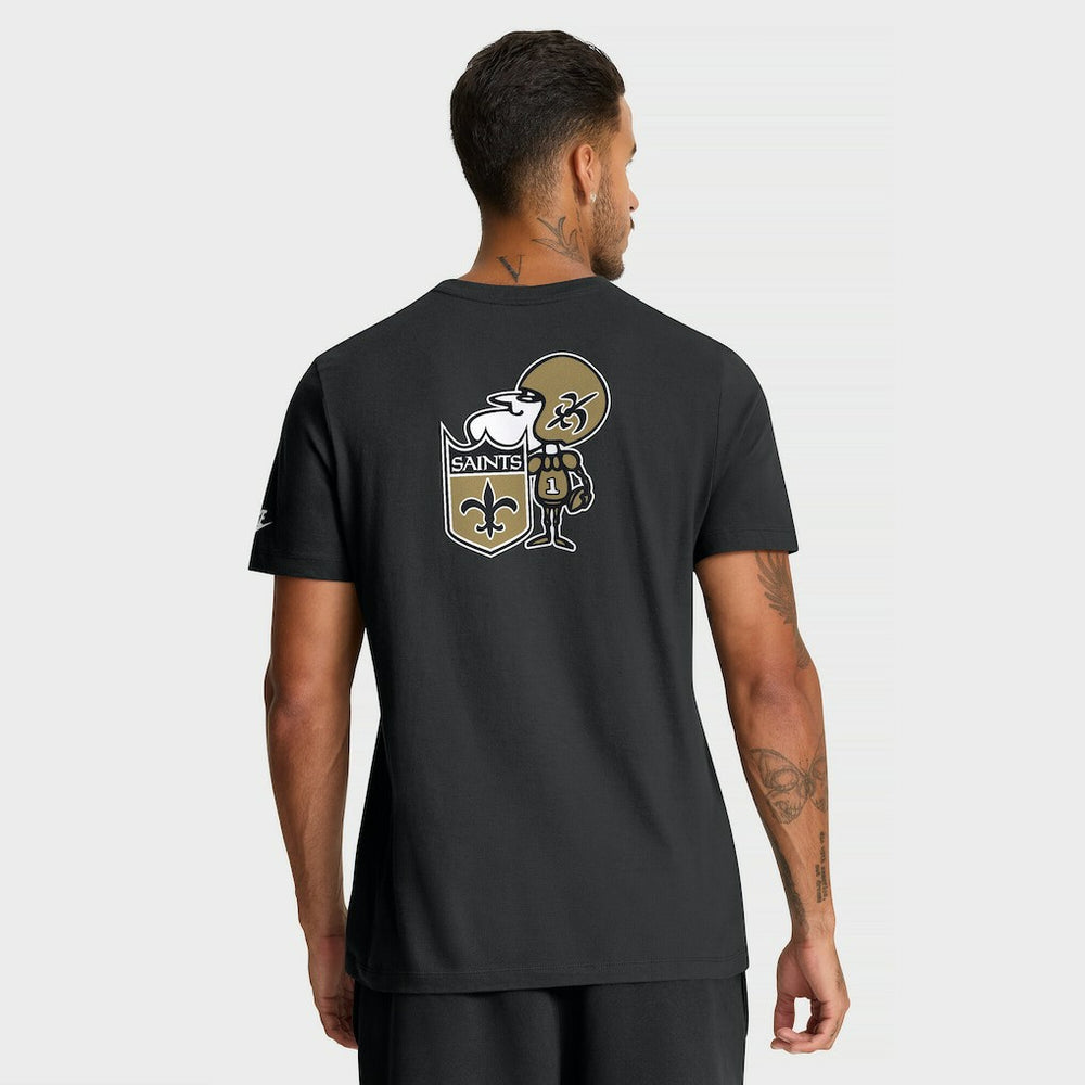 New Orleans Saints Rewind Front and Back Hit Essential T-Shirt - Black | Nike for sale