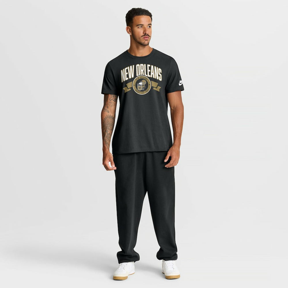 New Orleans Saints Rewind Front and Back Hit Essential T-Shirt - Black | Nike for sale
