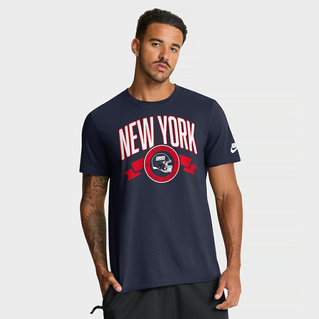 New York Giants Rewind Front and Back Hit Essential T-Shirt - Navy | Nike sale
