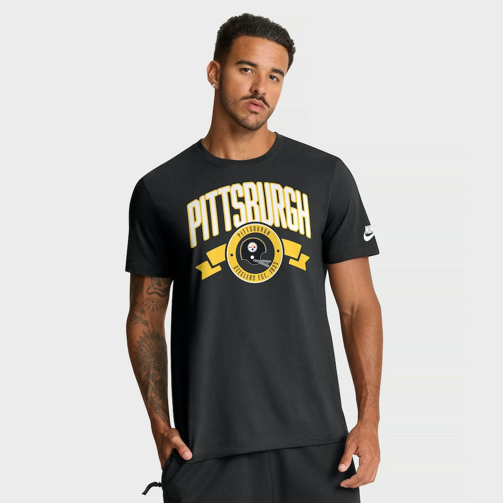 Pittsburgh Steelers Rewind Front and Back Hit Essential T-Shirt - Black | Nike outlet