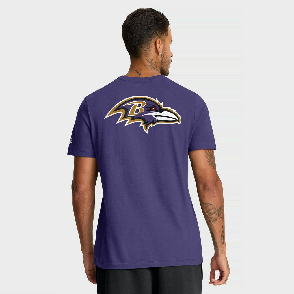 Baltimore Ravens Rewind Front and Back Hit Essential T-Shirt - Purple | Nike outlet