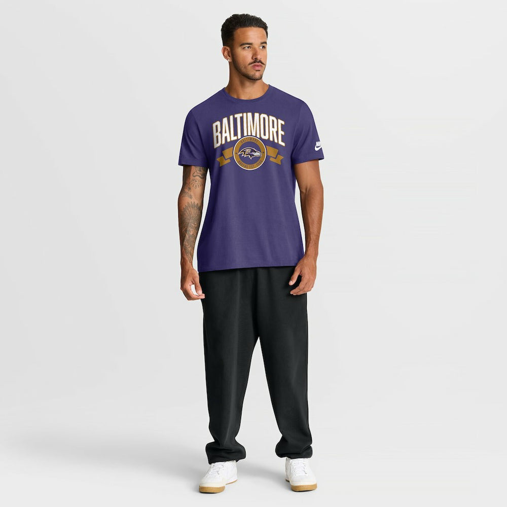 Baltimore Ravens Rewind Front and Back Hit Essential T-Shirt - Purple | Nike outlet