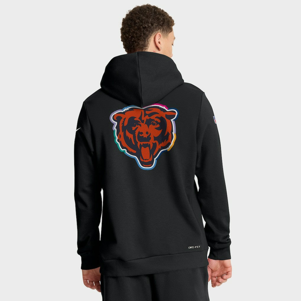 Chicago Bears Tall 2025 NFL Crucial Catch Sideline Standard Issue Dri-FIT Hoodie - Black | Nike sale