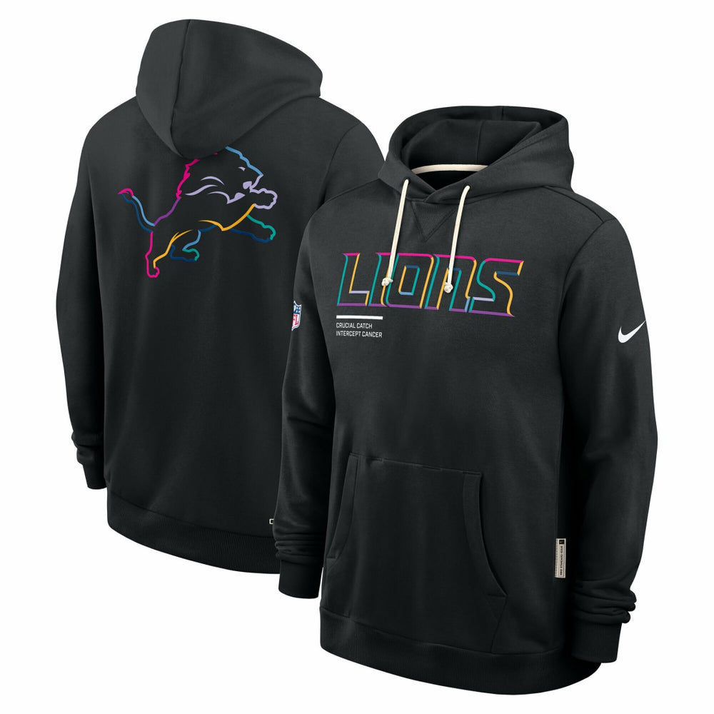 Detroit Lions Tall 2025 NFL Crucial Catch Sideline Standard Issue Dri-FIT Hoodie - Black | Nike discount
