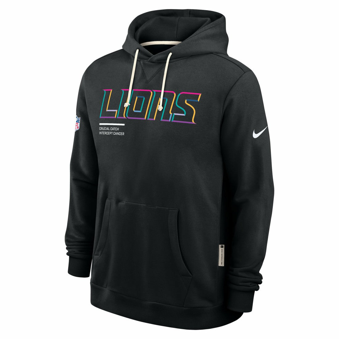 Detroit Lions Tall 2025 NFL Crucial Catch Sideline Standard Issue Dri-FIT Hoodie - Black | Nike discount
