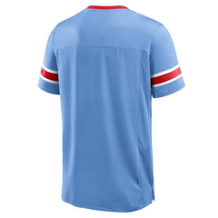Tennessee Titans Oilers Throwback Hometown Premium Hashmark V-Neck T-Shirt - Light Blue sale
