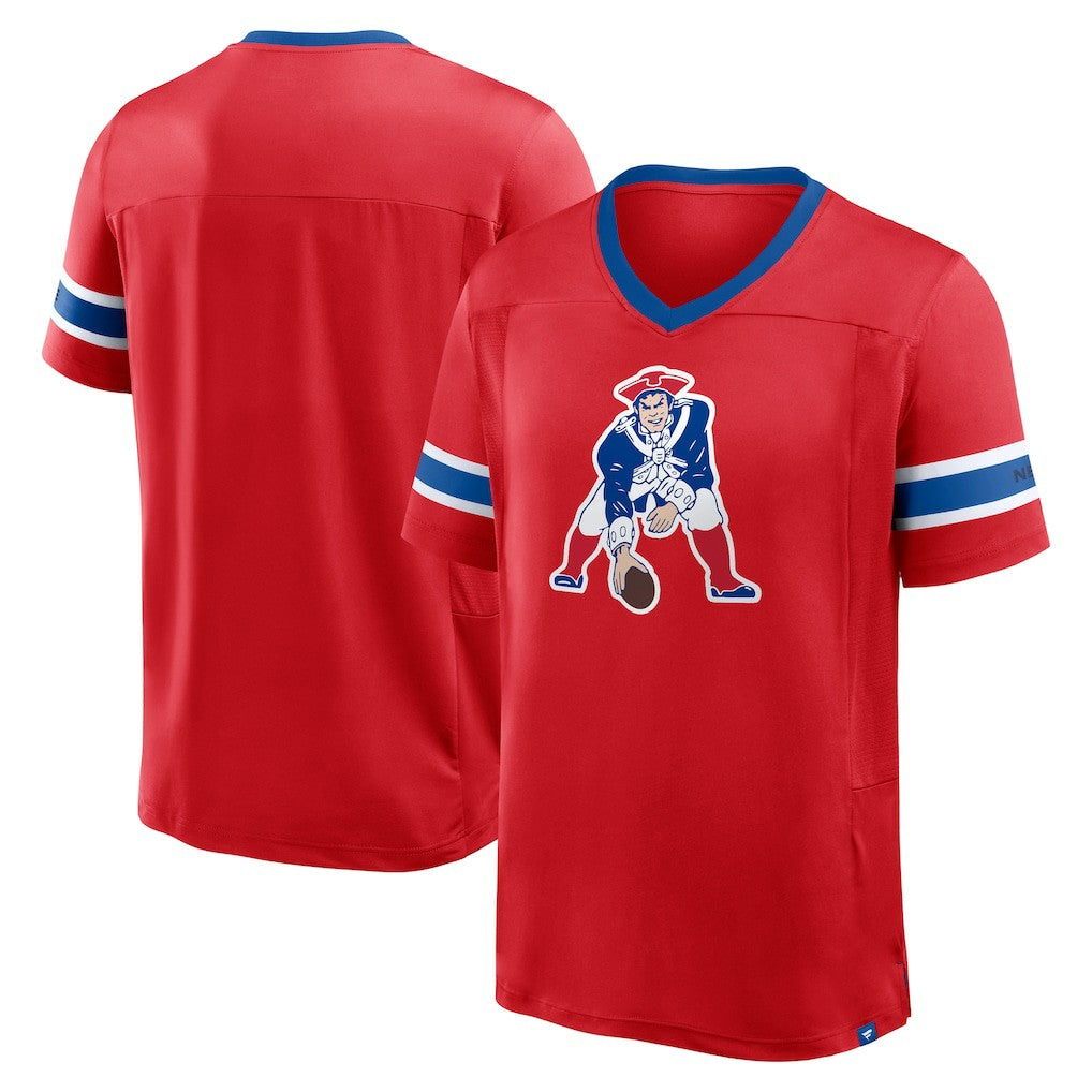 New England Patriots Hometown Premium Hashmark V-Neck T-Shirt - Red sale