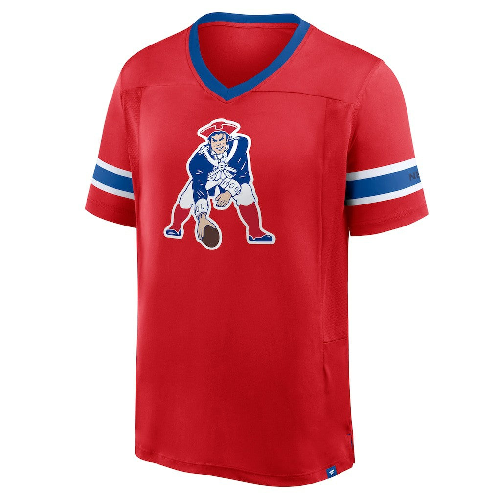New England Patriots Hometown Premium Hashmark V-Neck T-Shirt - Red sale