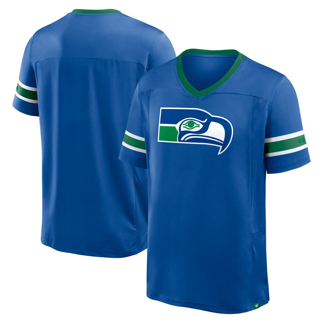 Seattle Seahawks Hometown Premium Hashmark V-Neck T-Shirt - Royal sale
