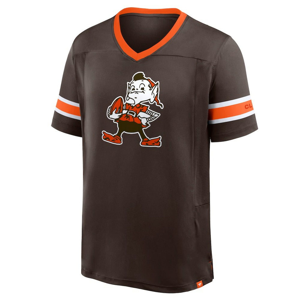 Cleveland Browns Hometown Premium Hashmark V-Neck T-Shirt - Brown outlet