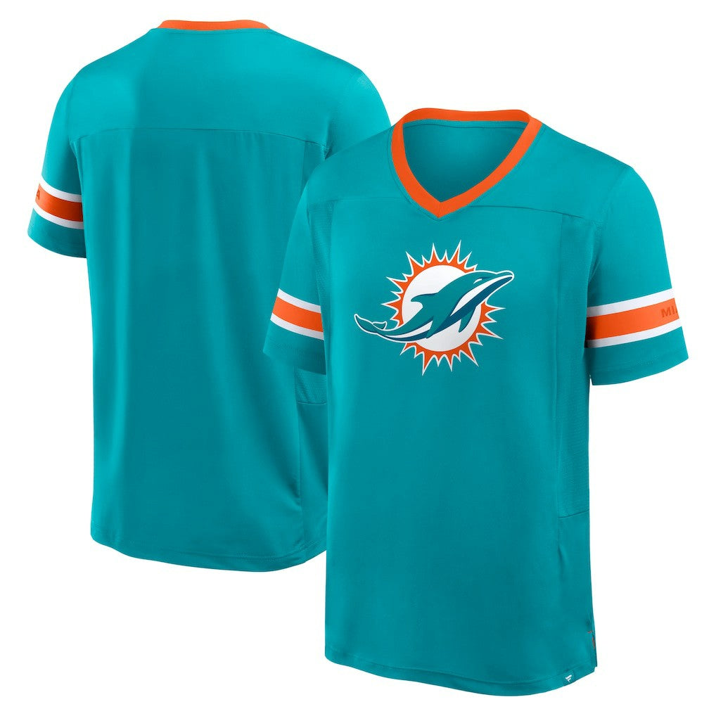 Miami Dolphins Hometown Premium Hashmark V-Neck T-Shirt - Aqua sale