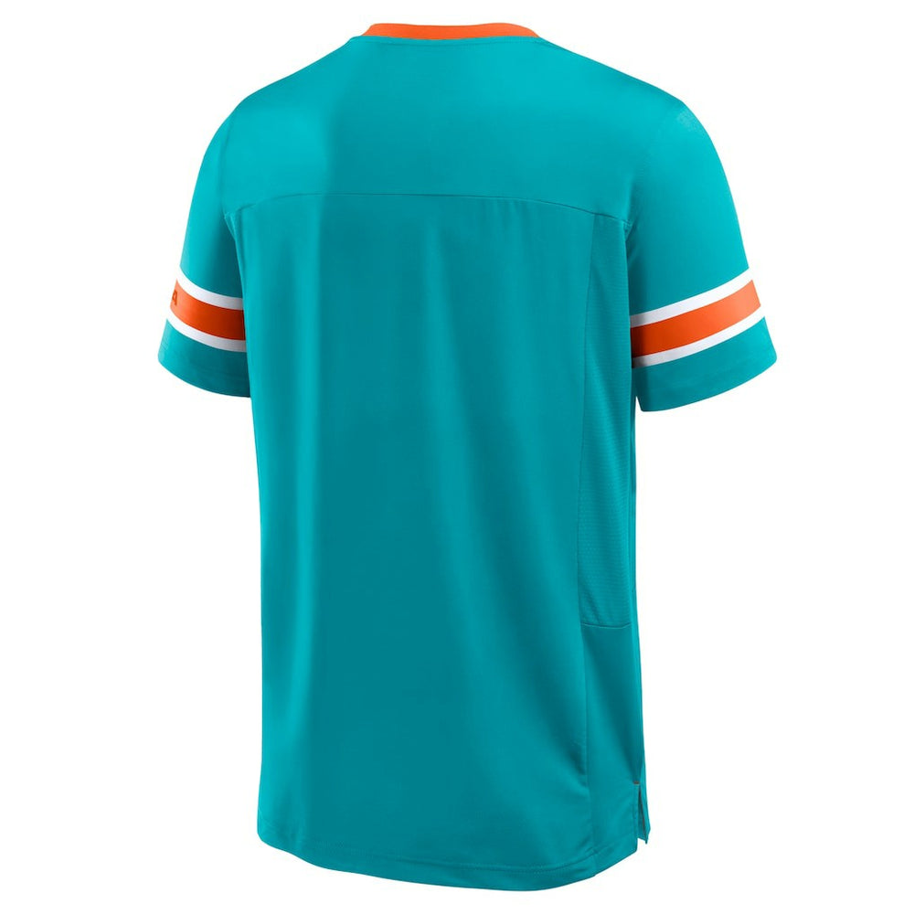 Miami Dolphins Hometown Premium Hashmark V-Neck T-Shirt - Aqua sale
