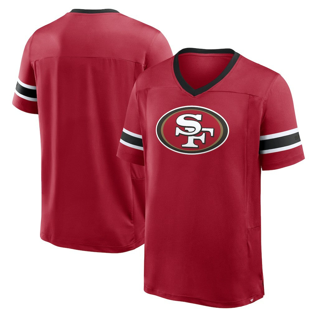 San Francisco 49ers Hometown Premium Hashmark V-Neck T-Shirt - Scarlet discount