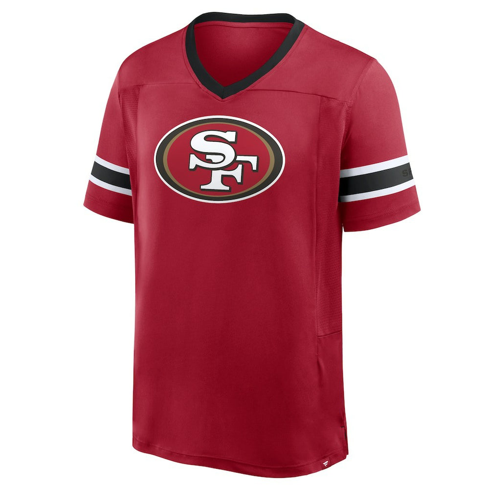 San Francisco 49ers Hometown Premium Hashmark V-Neck T-Shirt - Scarlet discount