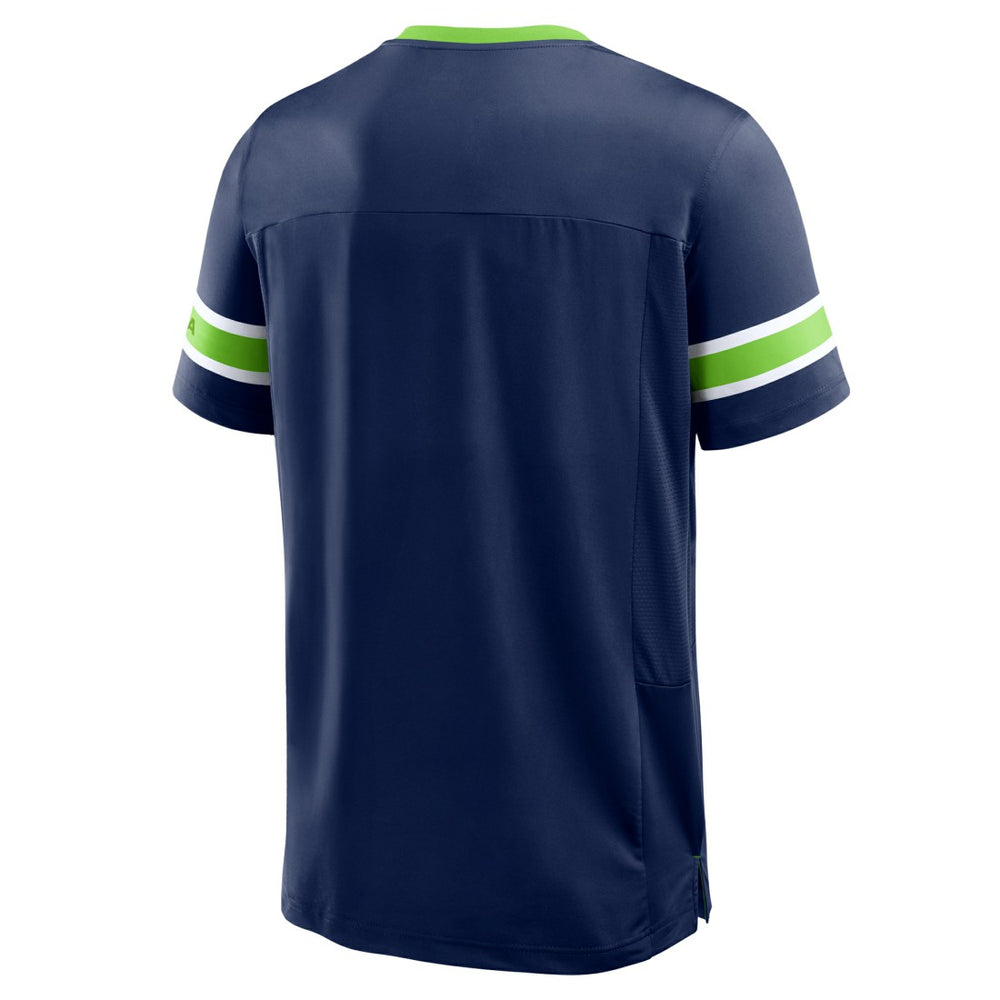 Seattle Seahawks Hometown Premium Hashmark V-Neck T-Shirt - College Navy cheap