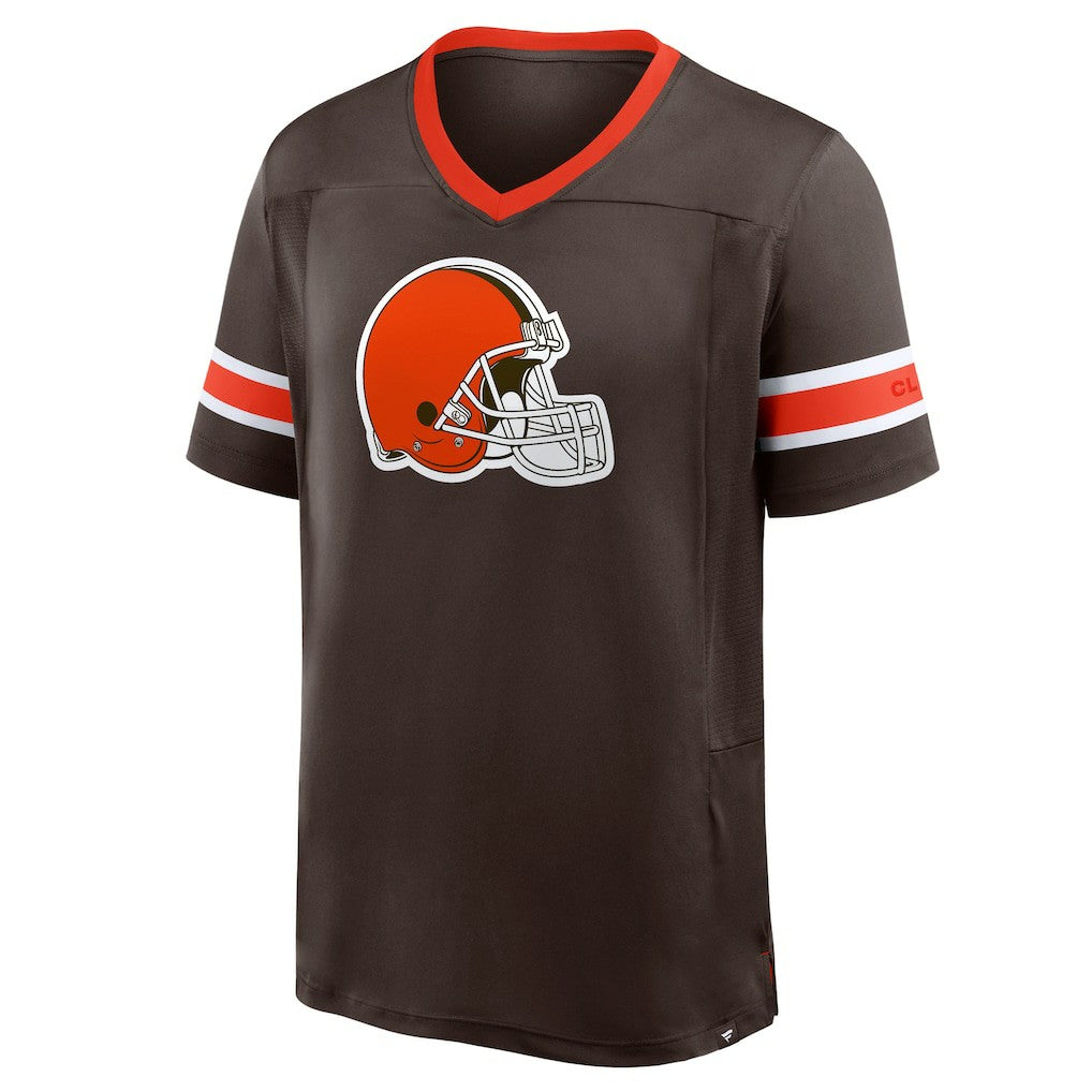 Cleveland Browns Hometown Premium Hashmark V-Neck T-Shirt - Brown outlet
