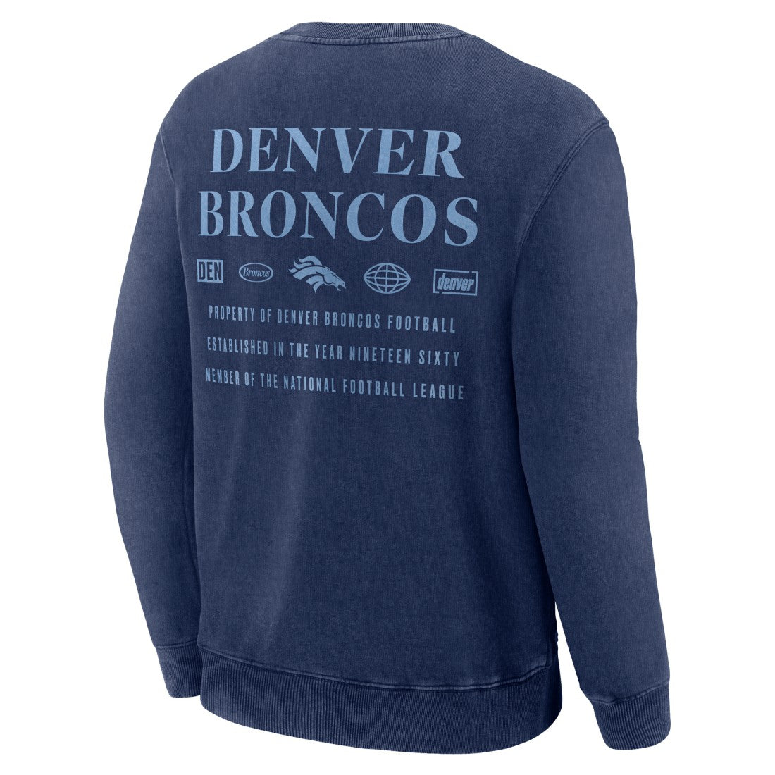 Denver Broncos Deep Route Pullover Sweatshirt - Navy discount