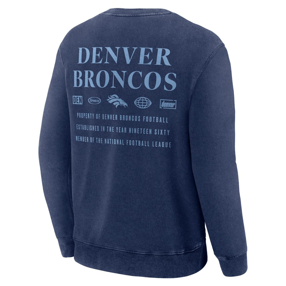 Denver Broncos Deep Route Pullover Sweatshirt - Navy discount