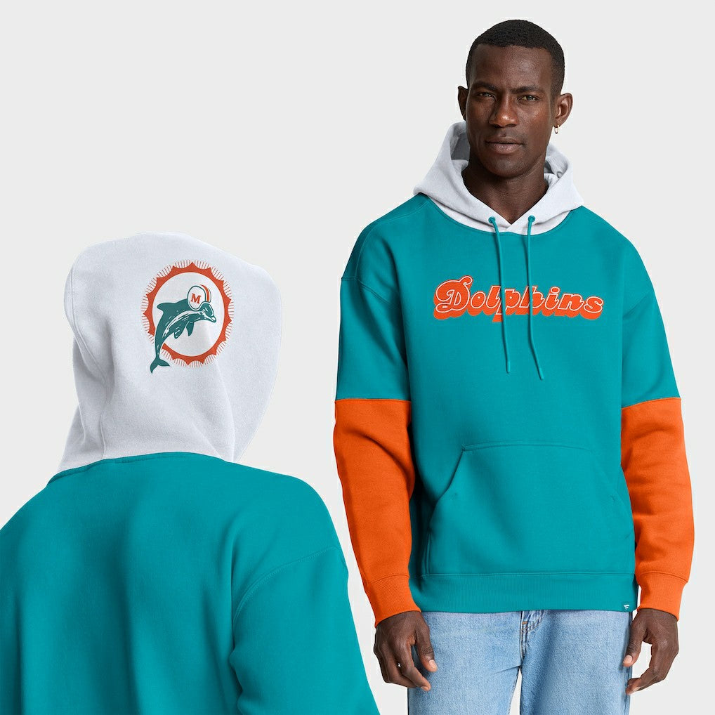 Miami Dolphins Helmet Retro Pullover Hoodie - Aqua sale