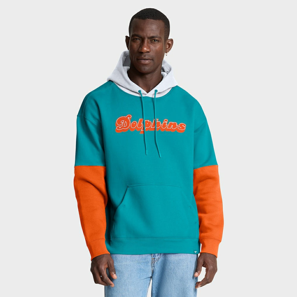 Miami Dolphins Helmet Retro Pullover Hoodie - Aqua sale