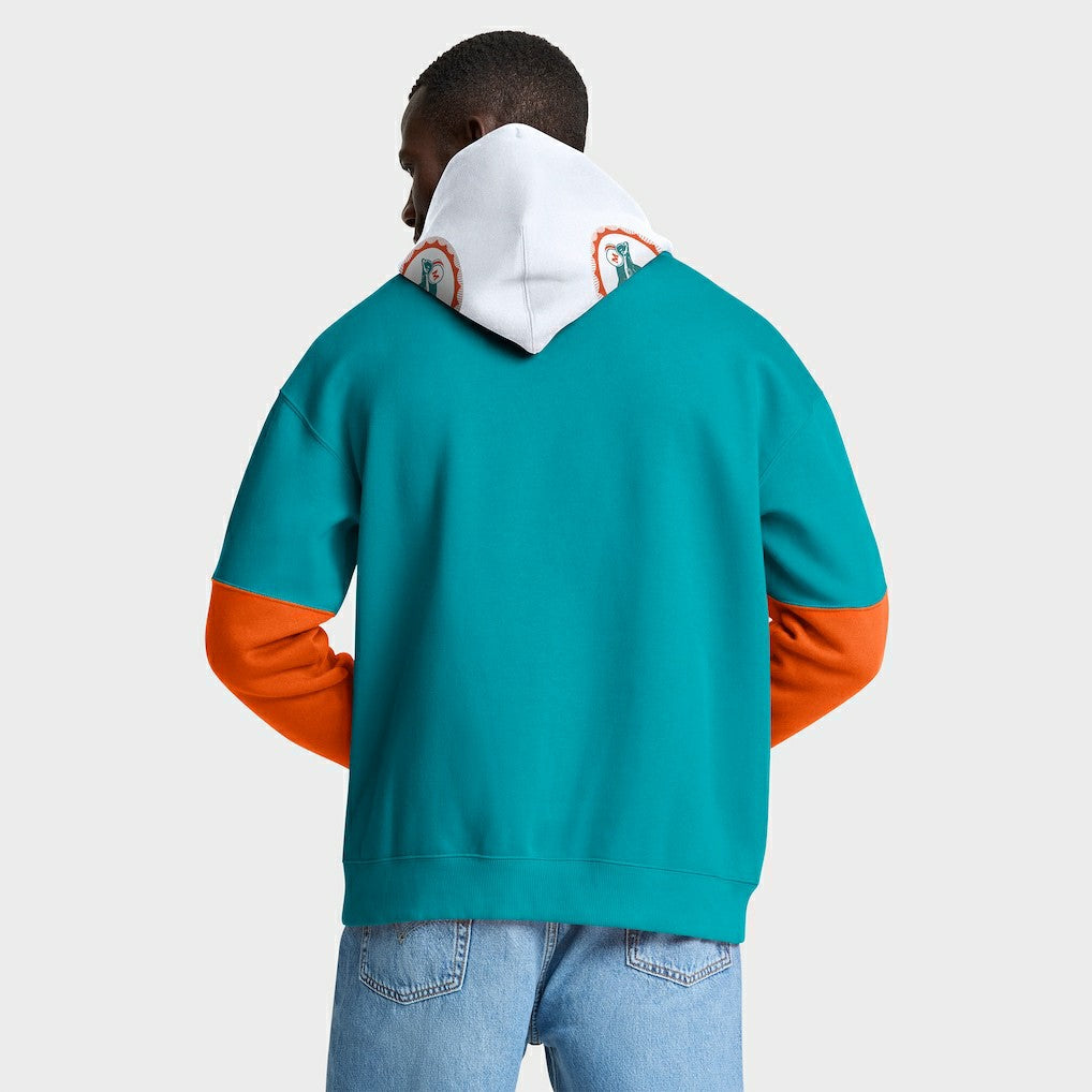 Miami Dolphins Helmet Retro Pullover Hoodie - Aqua sale