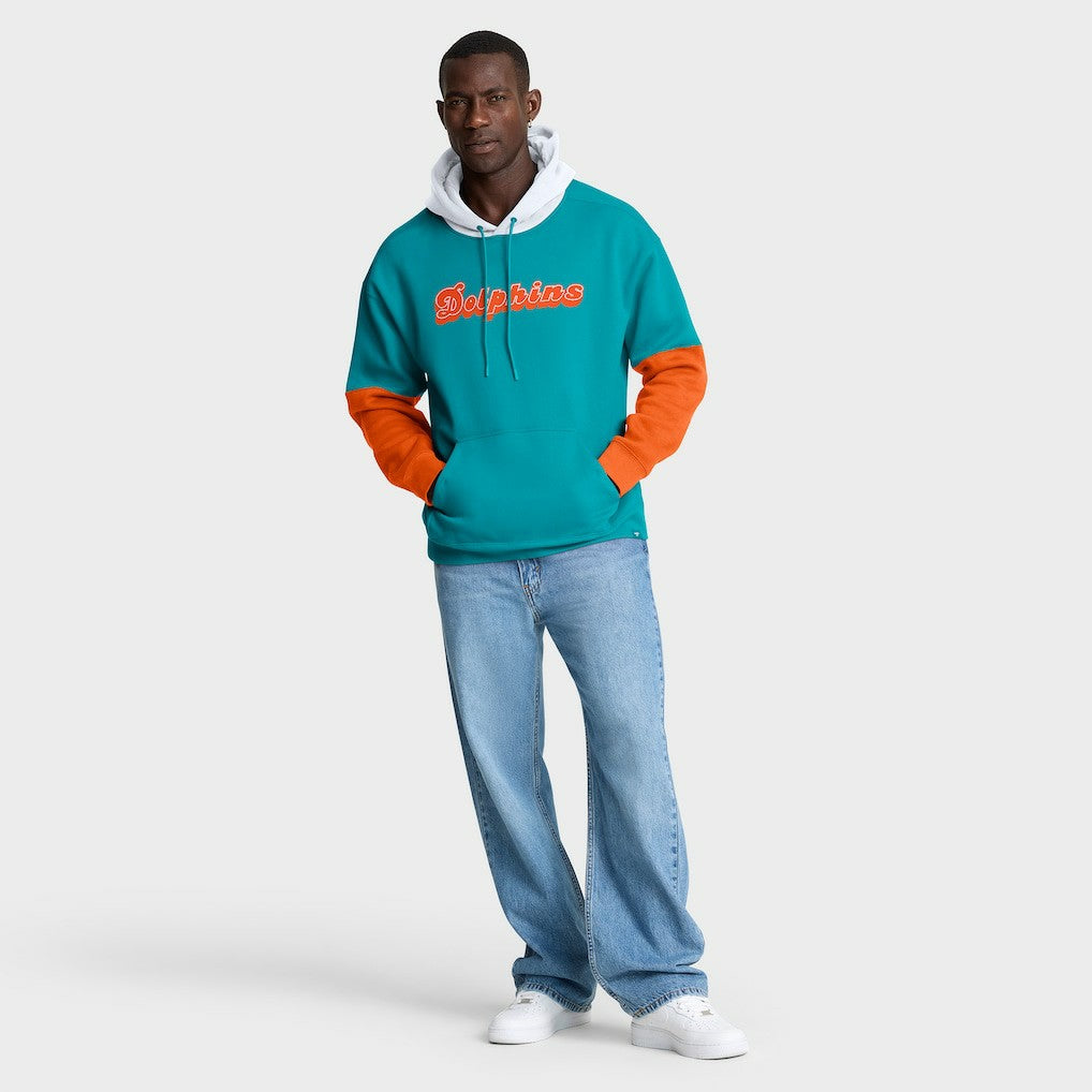 Miami Dolphins Helmet Retro Pullover Hoodie - Aqua sale